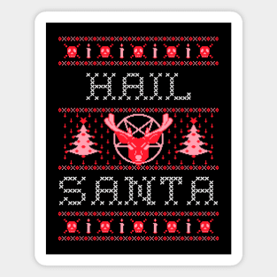 Ugly Christmas Sweater - Hail Santa with Reindeer Magnet